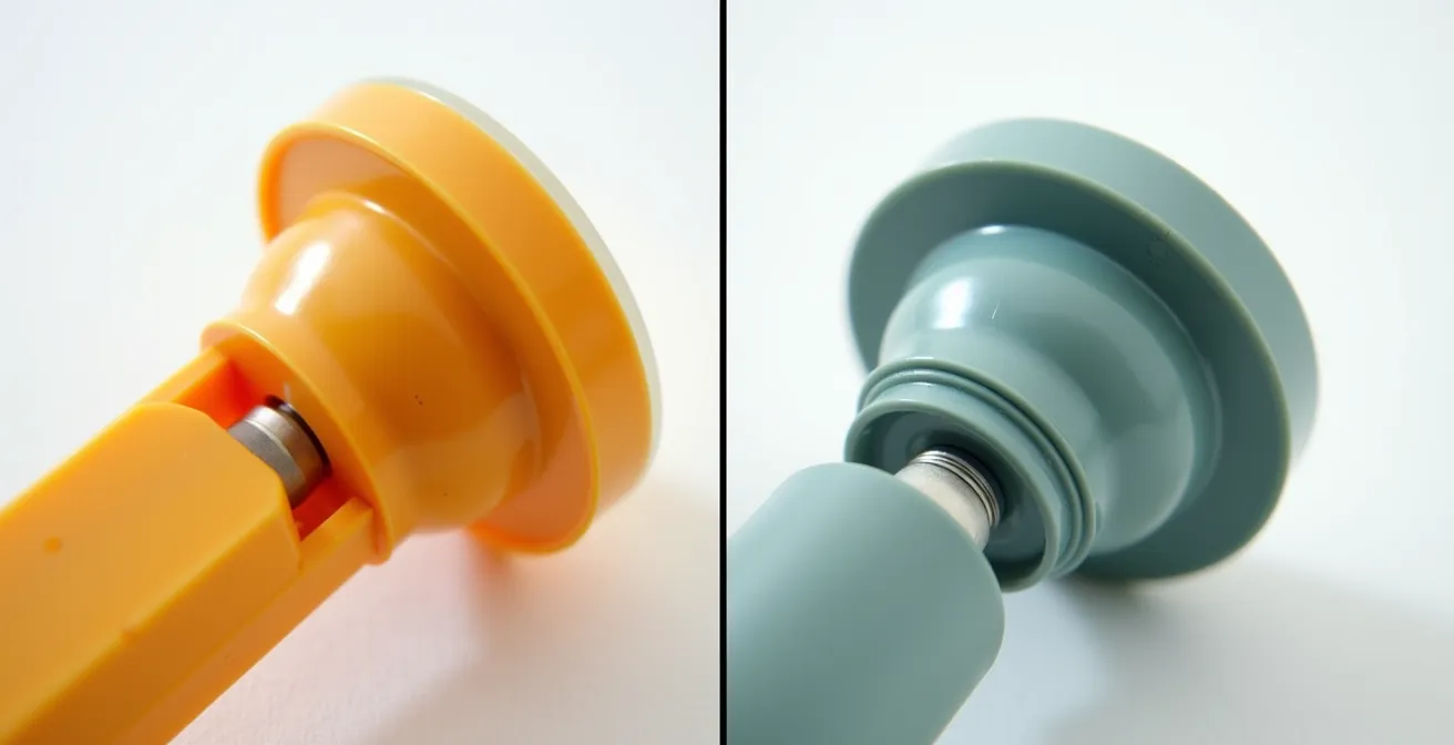 Comparaison visuelle entre un dispositif d'aide certifié CE et un produit de contrefaçon